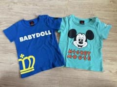 BABY DOLL ミッキーマウス Tシャツ 80 OUTLET】20%OFF SALE 親子お揃い ディズニー ネオン発泡Tシャツ 9536K