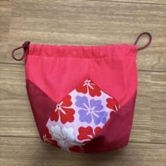 赤系花柄巾着袋のサムネイル