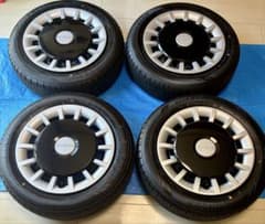 ムーヴキャンバス　155/65R14 タイヤセット　ホイールキャップ付　４本 ムーヴキャンバス 155/65R14 タイヤセット ホイールキャップ付 4本