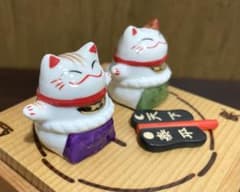 希少品！猫舎道楽堂本舗　相撲招き猫 置物のサムネイル