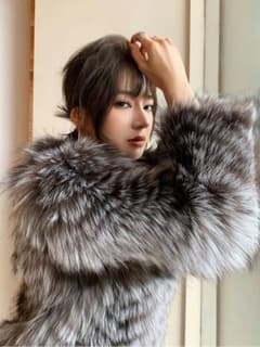 冬編制整革バーキツネ毛のvネックファーコートにロングロングの婦人服 