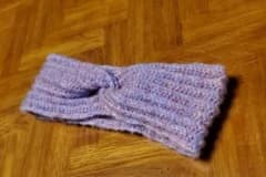 ハンドメイド　ヘアバンド　メランジ薄紫色　ちょっとふわふわ