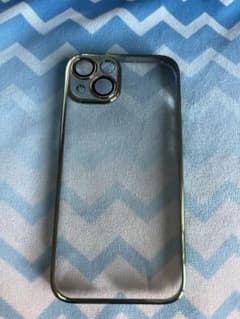 iPhone13用 クリアケース メタリックフレーム グリーンのサムネイル