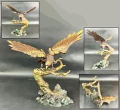 時代物 鉄製松上鷹置物 約6.8kg金属製 飾り物 古美術 ウブ品WWST087 時代物 鉄製松上鷹置物 約6.8kg金属製 飾り物 古美術 ウブ品WWST087