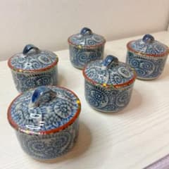 トラ吉様専用　美濃焼　浜九郎窯 【 茶碗蒸し器 5客 】のサムネイル