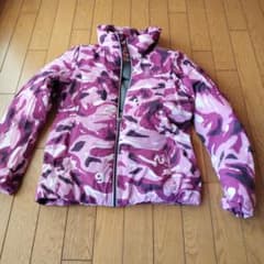 マンシングウェア　L レディース　ダウンジャケット　カモフラ　総柄　パープル マンシングウェア ダウンジャケット カモフラ パープル - メルカリ