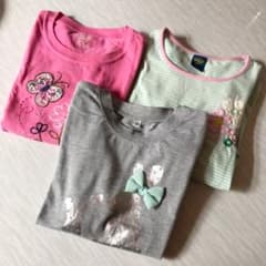 ゆーりん♡様　　女の子 130  長袖Tシャツ 3枚セットのサムネイル