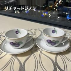 リチャードジノリ　ボンジョルノプルーン　デミタスカップ&ソーサー　2客セットのサムネイル