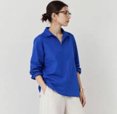 美品 カレンソロジー Curensology コットンフラットカラーブラウス