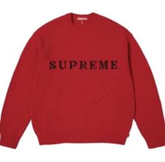 Supreme Contrast Logo Sweater Red Mサイズ - メルカリ