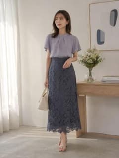 NATURAL BEAUTY BASIC レースロングスカート　総レース【美品】のサムネイル