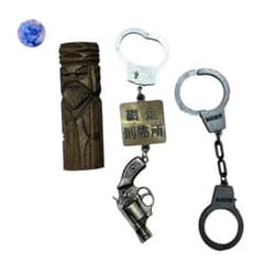 昭和レトロ 網走刑務所キーホルダー ニポポ人形 西部警察手錠 3点セットのサムネイル