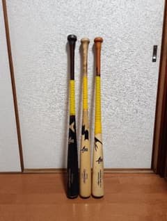 硬式木製バット 3本セット テープバット ティー・素振り用のサムネイル