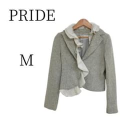 PRIDE プライド カシミア ライトグレー テーラードジャケット M - メルカリ