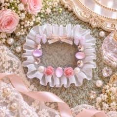 B8 硬質ケースデコ ホイップデコ ピンク リボン 薔薇のサムネイル
