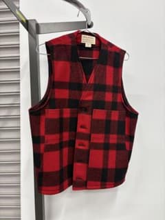 FILSON 赤黒チェック ベスト M