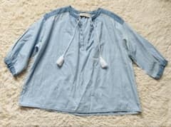 MAISON KITSUNÉ ダンガリー　スキッパーシャツ　コットンのサムネイル