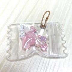 キャンディ型 雲型　シャカシャカチャーム ピンク系　キーホルダーのサムネイル