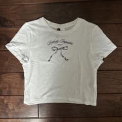 H&M DIVIDED リボンチビTシャツ ホワイト Sサイズのサムネイル