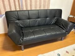 美品】ニトリ ソファベッド Nシールド マークスAM BK｜合皮｜傷に強い