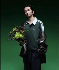 常田大希着用　adidas アディダス 長袖 ポロシャツ グリーンのサムネイル