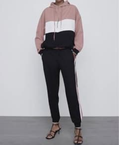 ザラ ZARA ジャージ風セットアップ 配色プルオーバー×サイドラインパンツXS