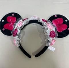 ミニーカチューシャ 花飾り付き pinkのサムネイル