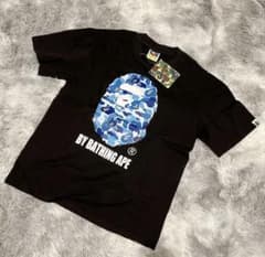 A BATHING APE ブルーカモ エイプヘッド Tシャツ ブラック Sのサムネイル