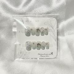 ネイルチップ 水色 白 グラデーション 蝶々 XSのサムネイル
