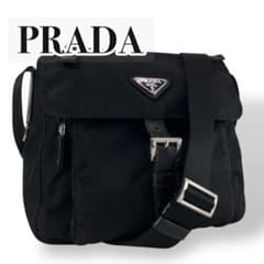 美品】PRADA プラダ メッセンジャーバッグ ブラック ナイロン 三角ロゴ