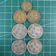外国銀貨　香港銀貨銅貨　5枚まとめロット 中国澳門銀貨 マカオ 5圓銀貨 植民地貨幣/1952年銘銀貨 未使用 | 収集
