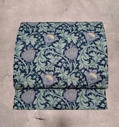 開き名古屋帯 ウィリアムモリス アネモネ ブルー×ウィローボゥ