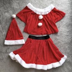 ベロア素材 サンタコスプレ衣装 クリスマス セット レッドのサムネイル
