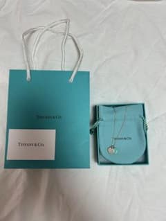 Tiffany & Co. ブルー ダブルハート チャーム ネックレス 専用袋付のサムネイル