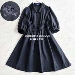 バーバリーブルーレーベル ワンピース ノバチェック ロゴ刺繍 レース