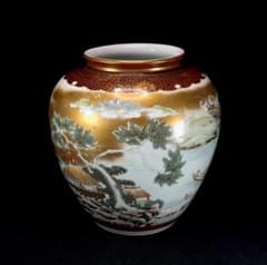 九谷焼　錦山窯　金彩色絵楼閣山水風景図壺　高さ20.5cm 九谷焼 錦山窯 金彩色絵楼閣山水風景図壺 高さ20.5cm - メルカリ