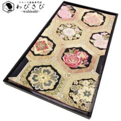 袋帯 亀甲に美しい花柄模様 金糸 金色 振袖 O-4822 - メルカリ