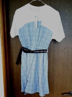 GU 新品ベルトつきフェイクレイヤードワンピのサムネイル