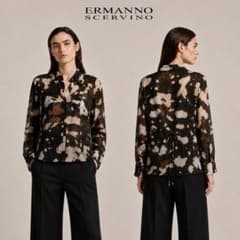 ERMANNO SCERVINO シルク100% シアーブラウス 総柄 42 - メルカリ