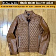 ⚜️MALE & Co.⚜️中綿キルティング／ライダースジャケット♦️ダイヤ 