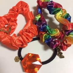 AAA シュシュ ヘアゴム 橙 セットのサムネイル