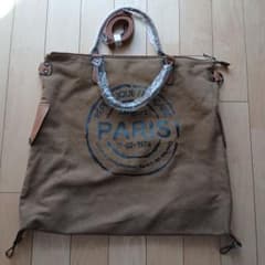 メンズ キャンバス トートバッグ ブラウンのサムネイル