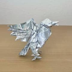 折り紙 作品 八咫烏 シルバー - メルカリ