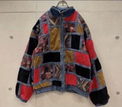 美品】Supreme ロゴ パッチワーク デニム ジャケット マルチカラー 
