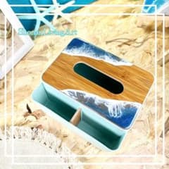 リモコン スマホ収納 ラック 小物入れ 卓上 ティッシュボックス 海 デスク収納のサムネイル