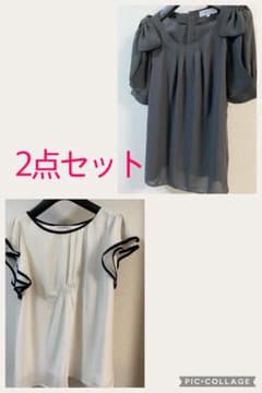 2点セット　ノーブランド　半袖シフォン　カットソーのサムネイル