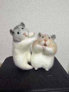 メルカリのみ羊毛ハムハム order／オブジェタイプ ２siz有 hemhemjp】羊毛フェルト ハムスター 2体セット - メルカリ