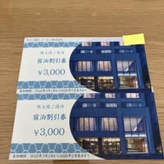 トーセイ TOSEI 株主優待 宿泊割引券 6000円分のサムネイル
