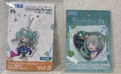キラキラビックハート型缶バッジ 初音ミク プロセカ アクリルキーチェーン