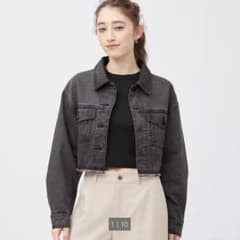 GU  デニムクロップドジャケット ハイライズストレートジーンズのサムネイル